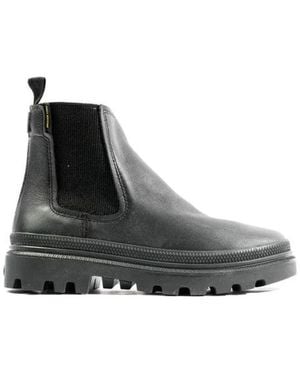 Palladium Schoenen ,Zwart ,Leer Scarpe Stringate Profilo Alto