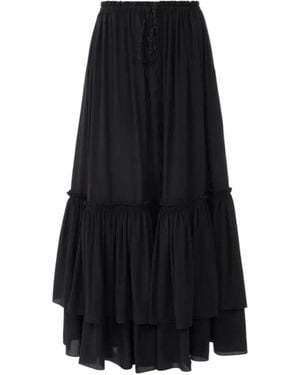 Chloé Rokken ,Zwart ,Lange Rok Met Ruches