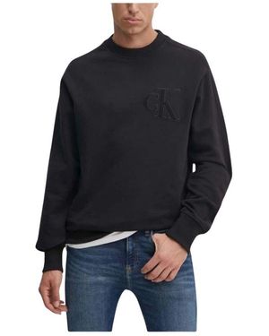 Calvin Klein Applikation sweatshirt gerader schnitt - Schwarz