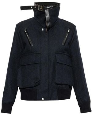 Sacai Jas Van Gecombineerde Stoffen - Blauw