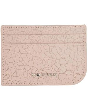 McQueen Accessoires ,Roze ,Leer Cracked Leather Card Holder
