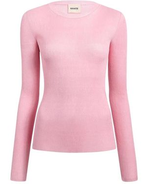KHAITE Round-Neck Knitwear - Rose
