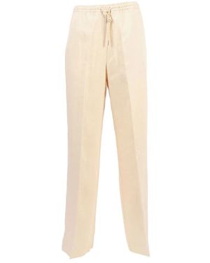 BRIGLIA Wide Trousers - Natural