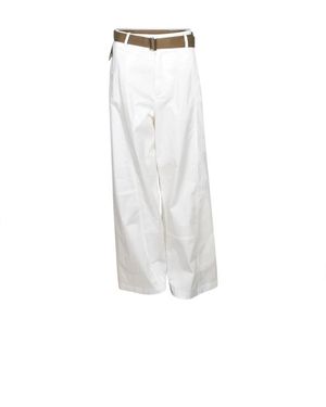 Plan C Wide Trousers - Blanco