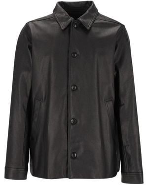 Rick Owens Leather Jackets - Negro