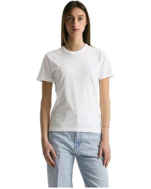 Grifoni Tops ,Wit ,T-Shirt Met Ronde Hals En Korte Mouwen Regular - Grijs