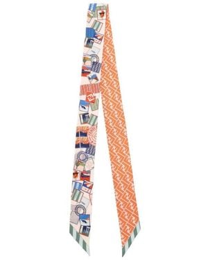 Fendi Wrappy Schmaler Schal - Weiß