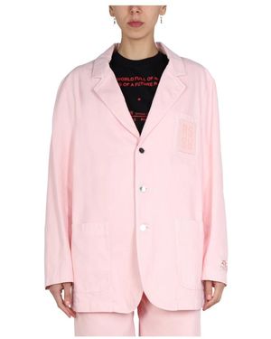 Raf Simons Jassen ,Roze ,Denim School Boy Denim Blazer