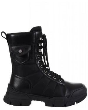 Love Moschino Lace-Up Boots - Black