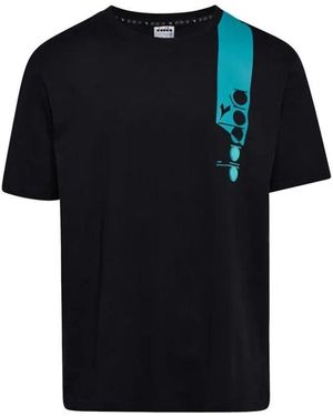 Diadora Schwarzes Baumwoll-Icon-T-Shirt