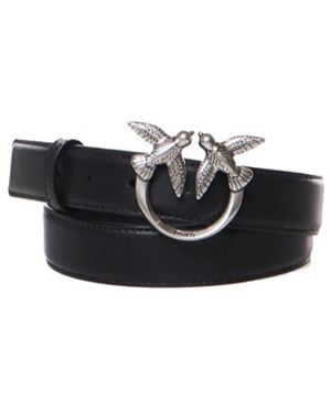 Pinko Accessoires ,Zwart ,Leer Love Birds Leren Riem