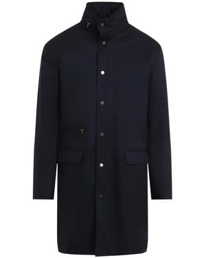Kiton Single-Breasted Coats - Blue