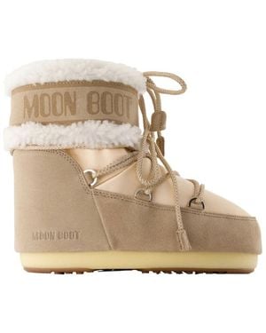 Moon Boot Icon Low Pearly Enkellaarsjes - Naturel