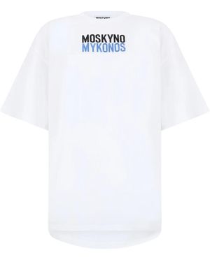 Moschino Wit Minimalist T-Shirt Met Opvallende Grafische Print