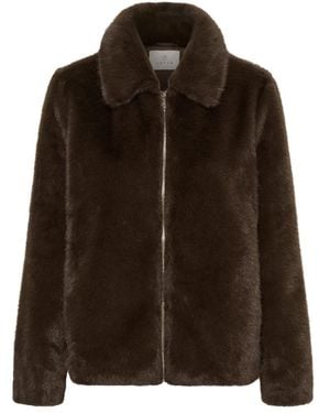 Kaffe Jassen ,Bruin ,Polyester Kcannison Outerwear