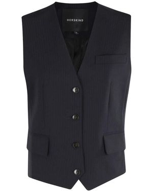 Birgitte Herskind Jassen ,Blauw ,Wol V-Neck Vest