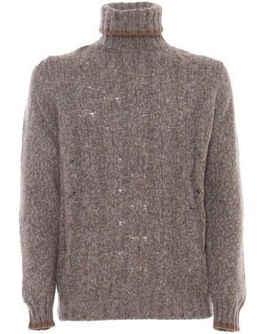 Fedeli Maglia Collo Alto - Grau