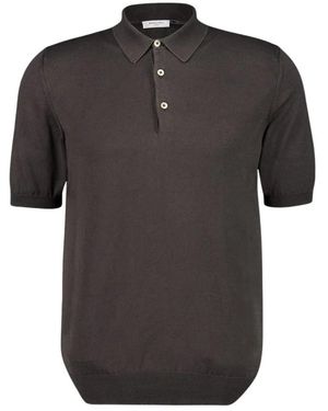 Boglioli Dunkelgraues Baumwoll-Poloshirt - Schwarz