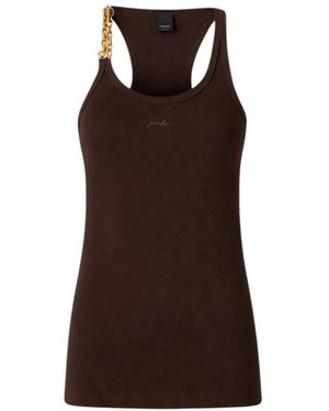 Pinko Sleeveless Tops - Brown