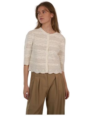 Suncoo Open Gebreid Vest - Bruin