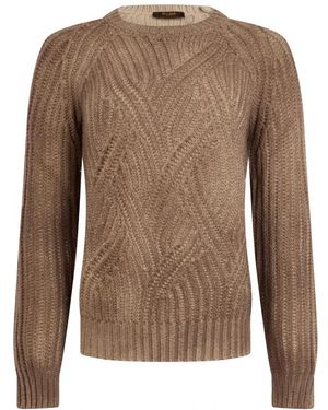 Moorer Wool Crew Neck Sweater - Bruin