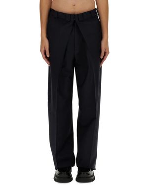 Givenchy Broeken ,Blauw ,Wol Extra Grote Broeken - Zwart