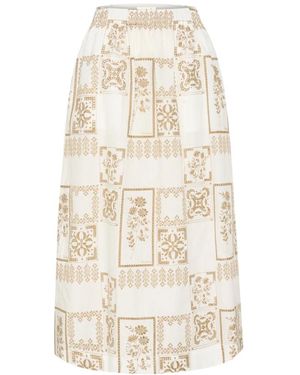 Soaked In Luxury Midi Skirts - Natural