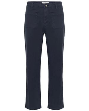 Cream Cropped Trousers - Azul