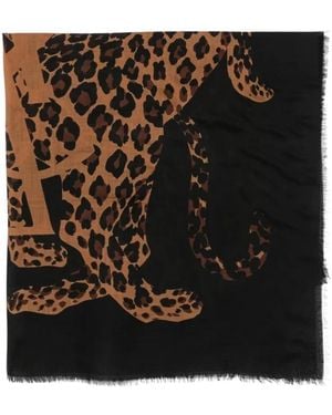 Saint Laurent Grand Carré Leopard - Schwarz