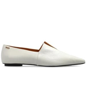 Tod's Schoenen ,Wit ,Leer Ballerina's Met Puntneus