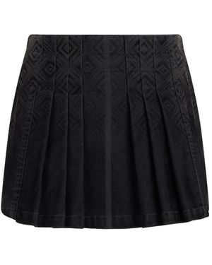 Alberta Ferretti Kurzer Faltenrock - Schwarz