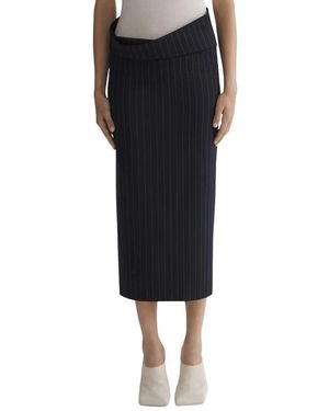 Mugler Pinstriped Split Rok - Zwart