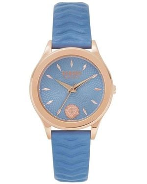 Versus Blaues zifferblatt uhr blaues lederband