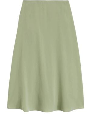 Aspesi Langes Kleid Aus Seiden-Crêpe De Chine - Grün