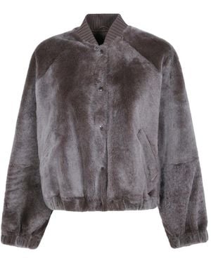 Brunello Cucinelli Jassen ,Grijs ,Faux Fur & Shearling Jassen