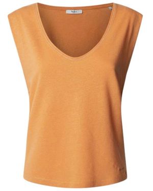 Pepe Jeans Sleeveless Tops - Orange