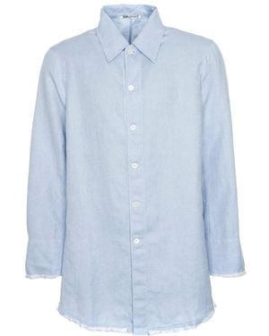 Our Legacy Longline Raw-Cut Shirt - Blauw