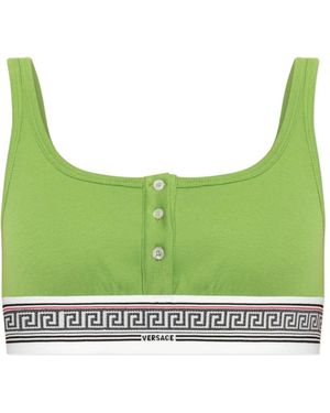 Versace Geribbelde Katoenen Bralette Van Jersey - Groen