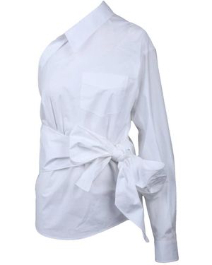 Moschino Overhemden ,Wit ,Katoen Camicia Minispalla - Blauw