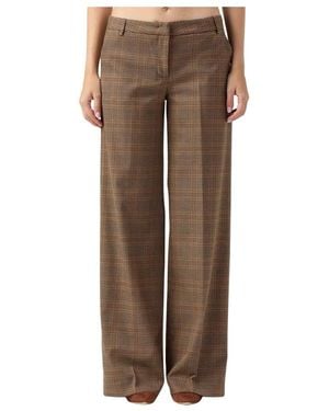 Ermanno Scervino Broeken ,Bruin ,Polyester Pied De Poule Broek