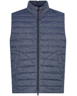 Herno Jassen ,Blauw ,Denim Gewatteerd Denim Gilet