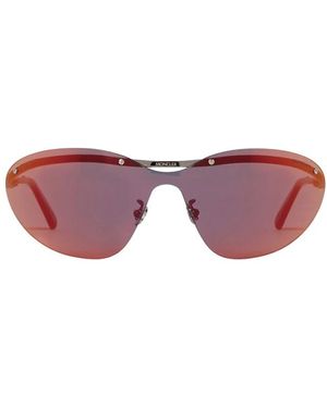 Moncler Accessoires ,Oranje ,Gepolijste Metalen Rimless Ovalen Gespiegelde Zonnebril - Roze