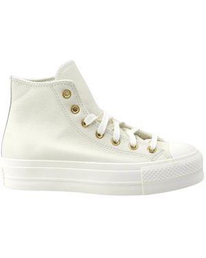 Converse Schoenen ,Wit ,Leer Chuck Taylor All Star Lift Platform Golden Hits