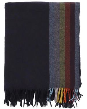 Paul Smith Cashmere Blend Stripe Blanket - Blauw