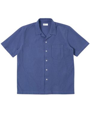 Universal Works Zeitloses Kurzarm-Road-Shirt - Blau