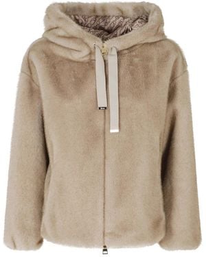Herno Jassen ,Faux Fur & Shearling Jassen - Naturel