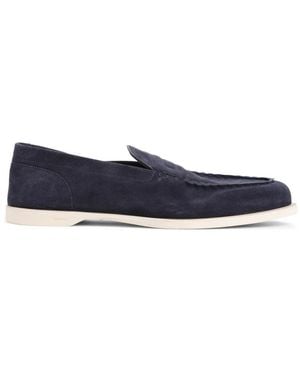 John Lobb Suede Leather Pace Oval Flexi Loafers - Blue