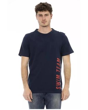 Bikkembergs Armee Baumwoll T-Shirt Mit Frontdruck - Blau