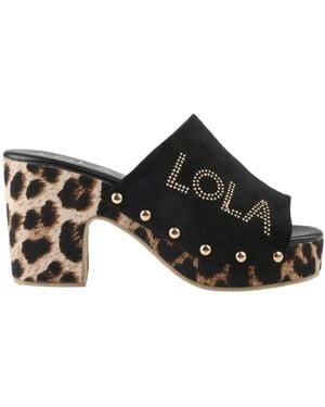 Lola Casademunt Heeled Mules - Negro