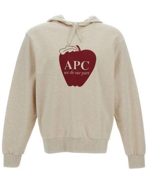 A.P.C. Hoodies & Sweatvesten ,Katoen Felpa - Wit